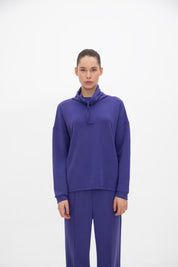 Peach Fuzz Effect Boğazlı Sweatshirt