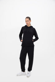 Peach Fuzz Effect Kapüşonlu Önden Cepli Sweatshirt