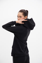 Peach Fuzz Effect Kapüşonlu Önden Cepli Sweatshirt