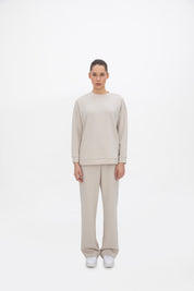 Peach Fuzz Effect Rahat Kesim Uzun Sweatshirt