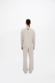 Peach Fuzz Effect Rahat Kesim Uzun Sweatshirt